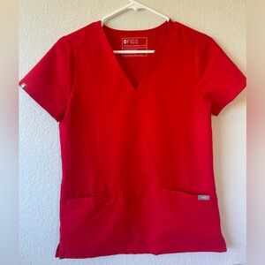 Figs Pop Red Three-Pocket Casma Top Women’s